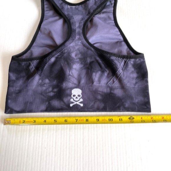 Soulcycle Seamless Blue Black Tie Dye Workout Bra High Neck Tank Top Size M - Picture 7 of 7